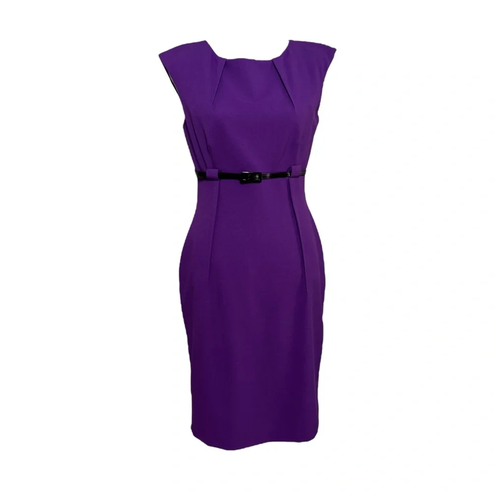 Calvin Klein Purple Sleeveless Sheath Dress - Picture 1 of 6